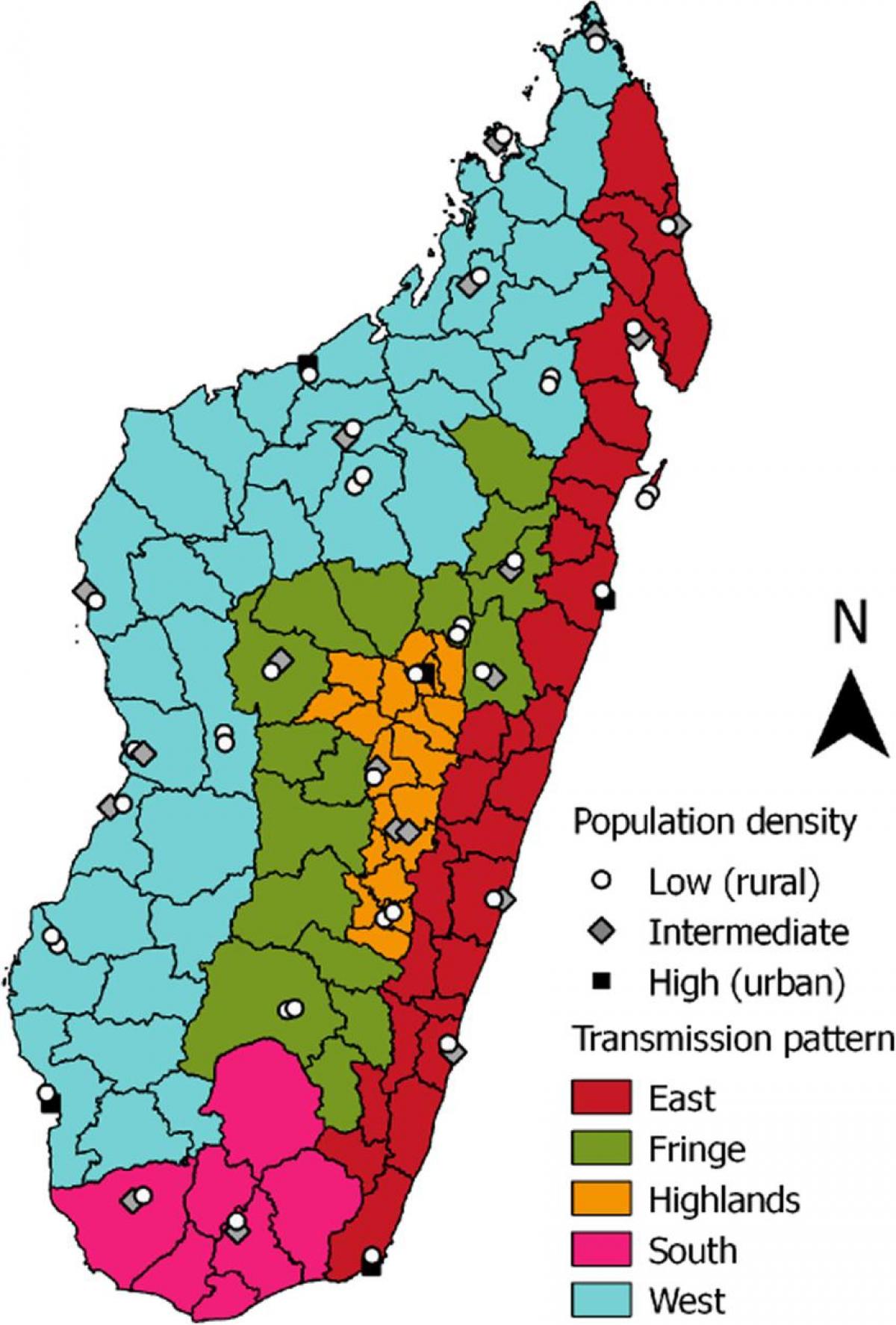 маларија Мадагаскар мапа