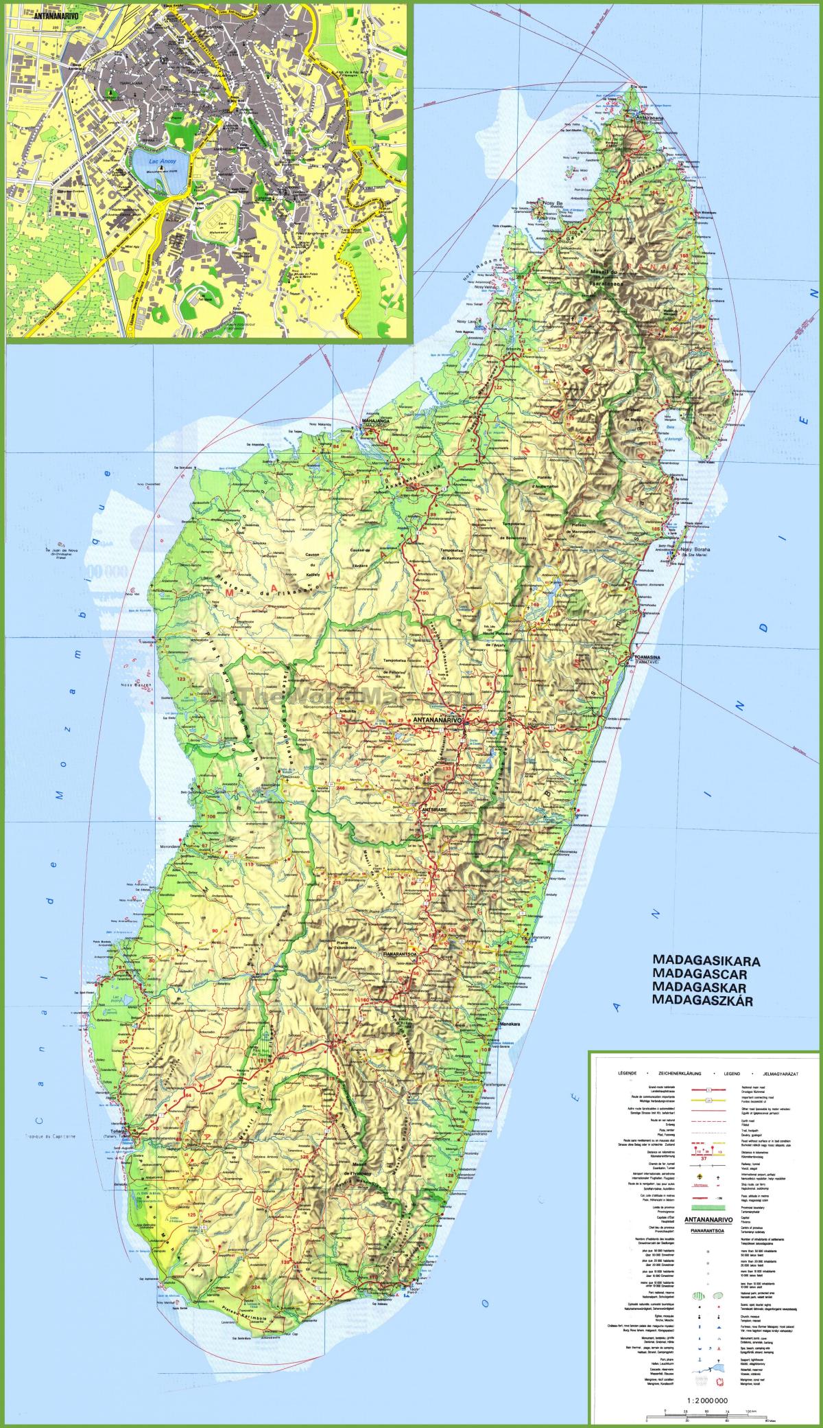 мапата покажувајќи Мадагаскар