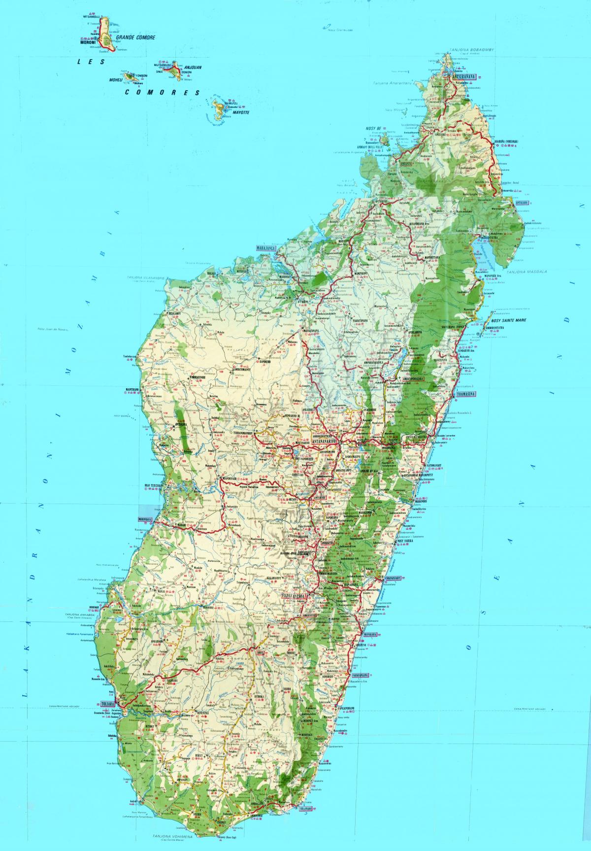 карта на Мадагаскар топографски