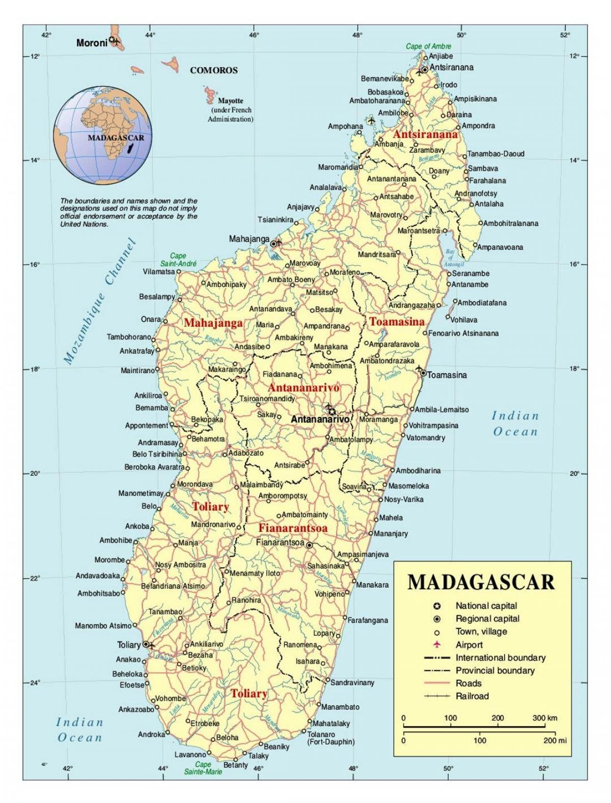 детална карта на Мадагаскар