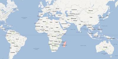 Мапата на светот покажува Мадагаскар
