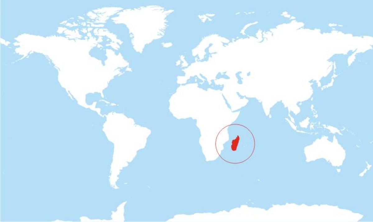 карта на Мадагаскар локација на светот