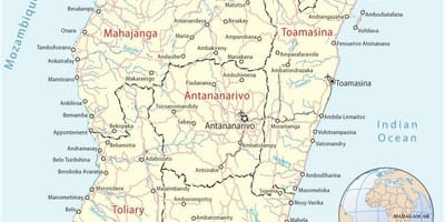 Карта на Мадагаскар аеродроми