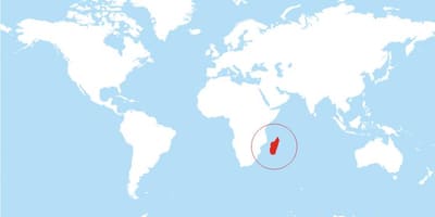Карта на Мадагаскар локација на светот