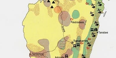 Карта на Мадагаскар природни ресурси