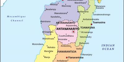 Карта на политичката карта на Мадагаскар